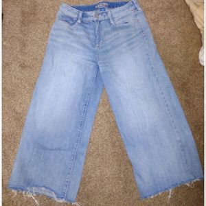 Arizona Jean Company Wide Leg Cropped Denim Jeans Size 11